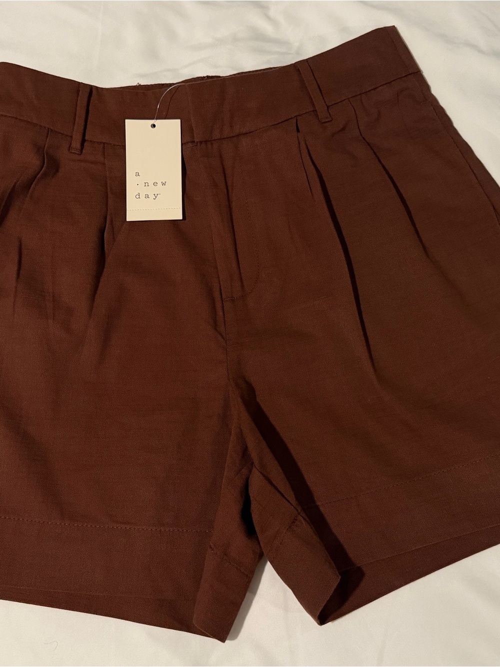 a new day Men’s Brown Flat Front Shorts
